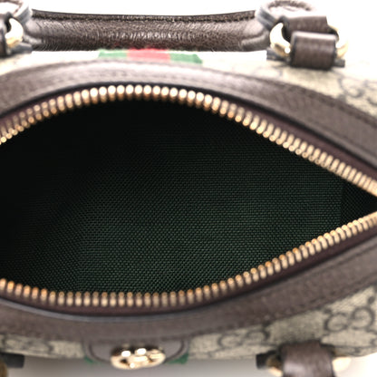 Gucci GG Supreme Monogram Web Mini Ophidia Boston Bag Beige Dark Brown Beige Dark Brown 5 of 10