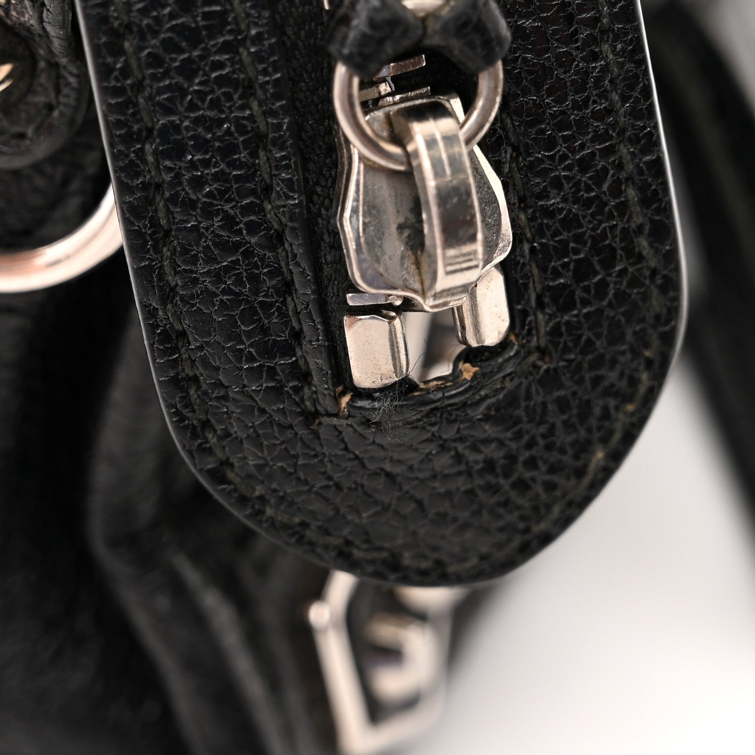 Balenciaga Chevre Silver Metallic Edge Hardware Nano City Black 18 of 20