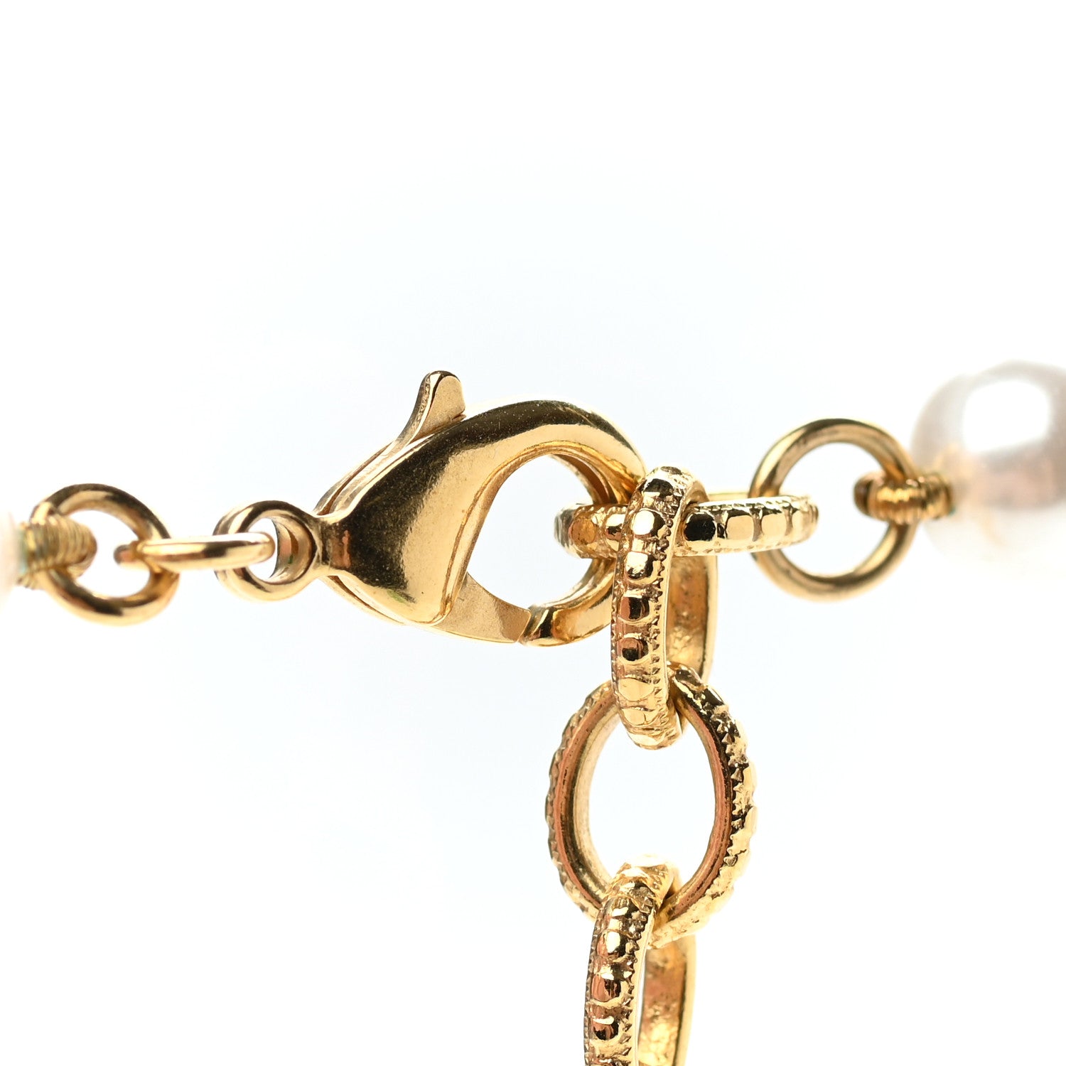 Chanel Pearl Crystal Multi Strand CC Long Necklace Gold 5 of 6