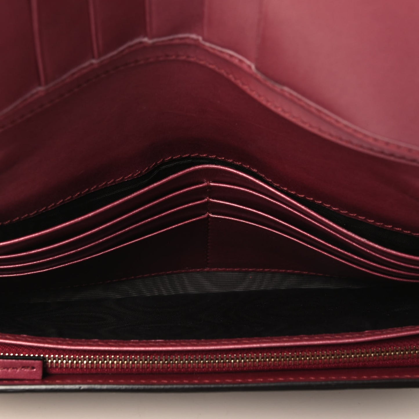 Metallic Microguccissima Signature Chain Wallet Bronze