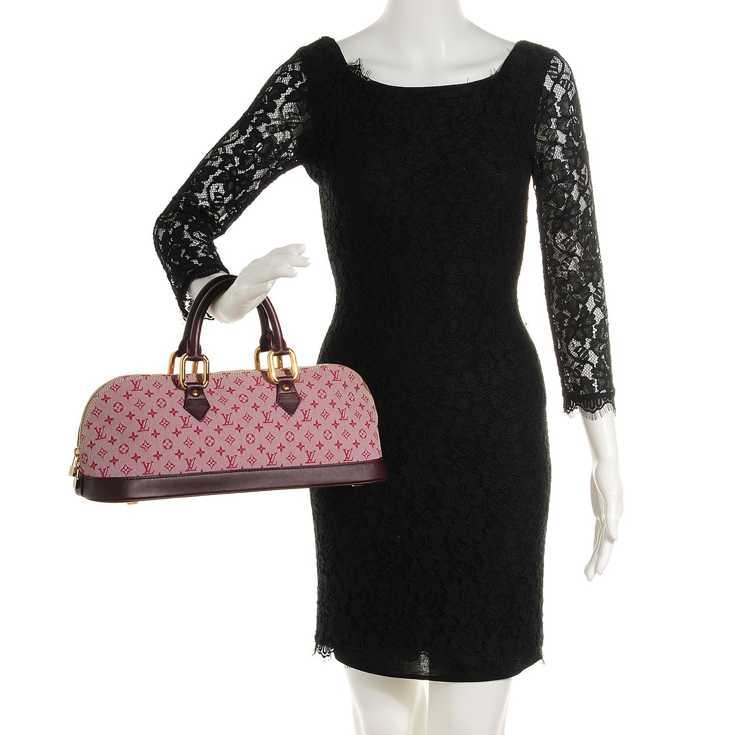 Mini Monogram Alma Long Cherry