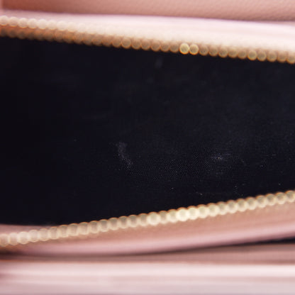 Saint Laurent Grain De Poudre Matelasse Chevron Monogram Chain Wallet Pale Blush 10 of 12