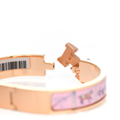Hermes Enamel Printed Narrow Couvertures et Tenues de Jour Clic Clac H Bracelet PM Color Patch 5 of 6