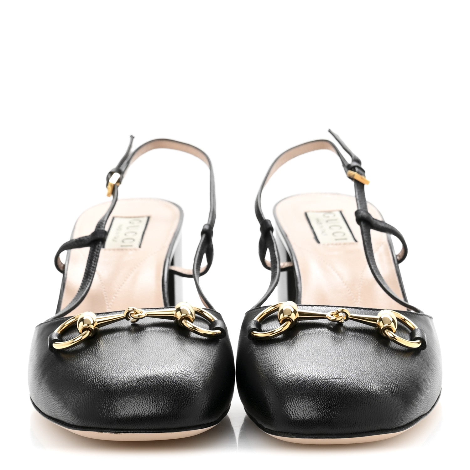 Gucci Malaga Kid Horsebit 70mm Slingback Pumps 40 Black 3 of 11