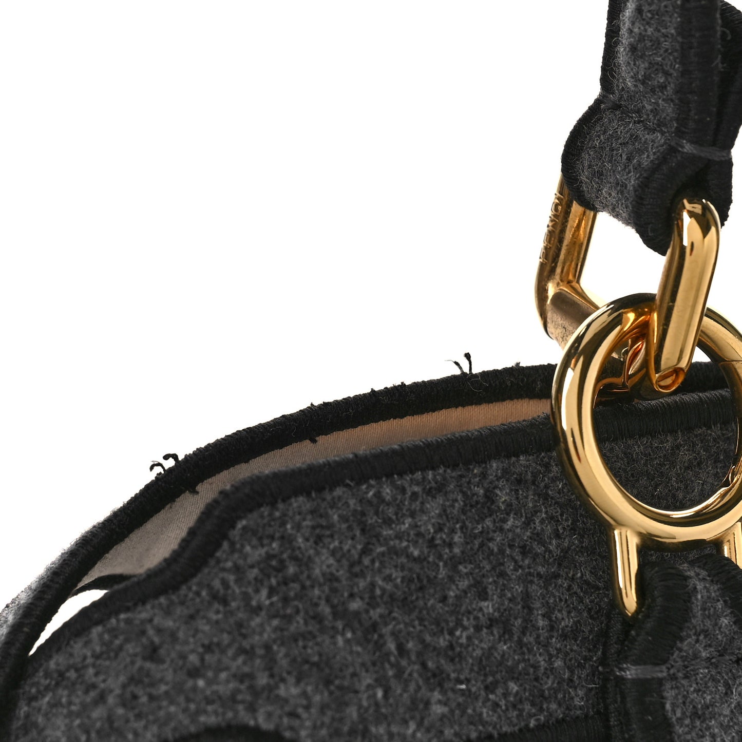 Melange Flannel Satin Threaded Edge Medium Peekaboo I SEE U Satchel Grigio Bois de Rose