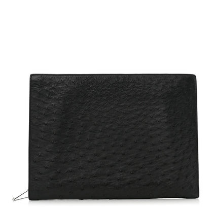Bottega Veneta Ostrich Document Case Black 1 of 9