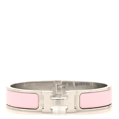 Hermes Enamel Narrow Clic Clac H Bracelet PM Rose Dragee 1 of 5