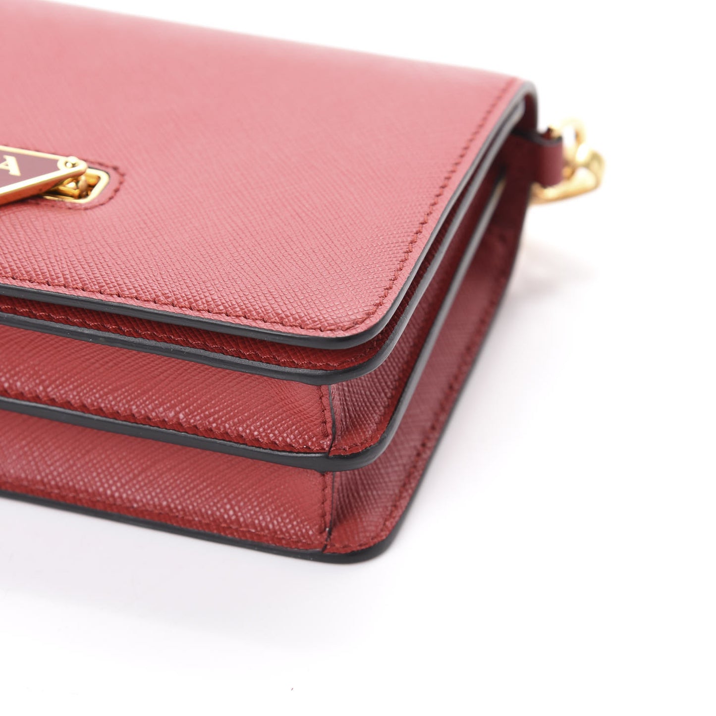 Saffiano Chain Crossbody Bag Fuoco