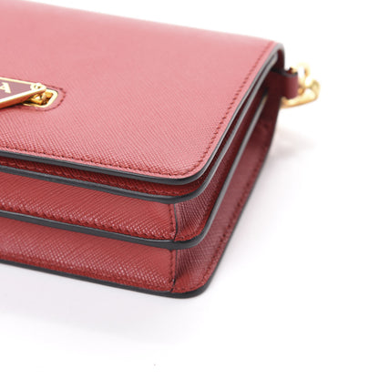 Prada Saffiano Chain Crossbody Bag Fuoco 8 of 8