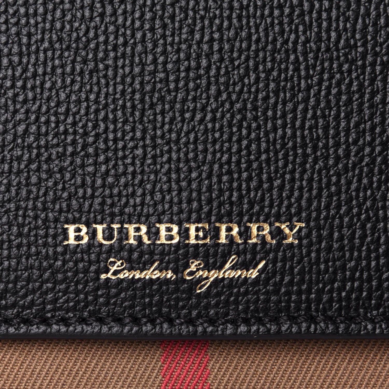 Burberry Derby Calfskin House Check Wallet On Chain Black 11 of 11