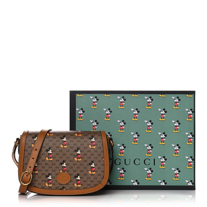 Gucci X DISNEY Mini Vintage GG Supreme Monogram Mickey Mouse Small Flap Messenger Bag Beige Vintage Sun Oil 15 of 15