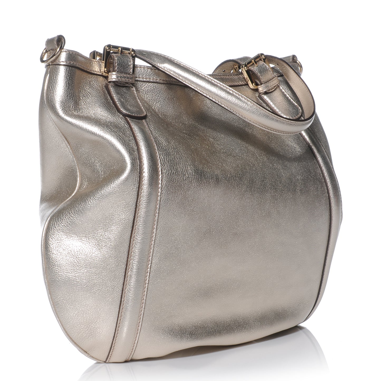 Leather Medium Britt Tote Platinum