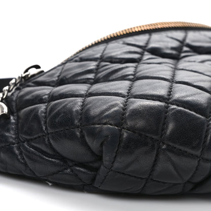 Chanel Lambskin Quilted Banane Waist Bag Fanny Pack Black 7 of 10