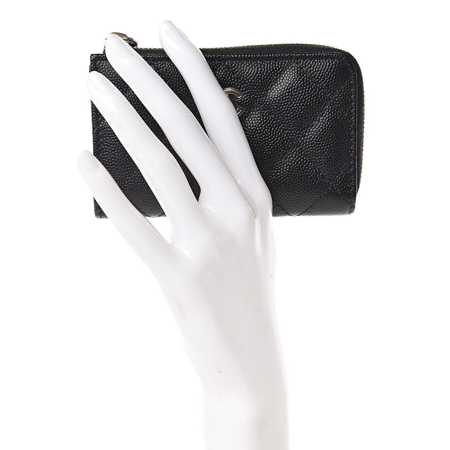 Caviar Quilted Key Holder Case Black