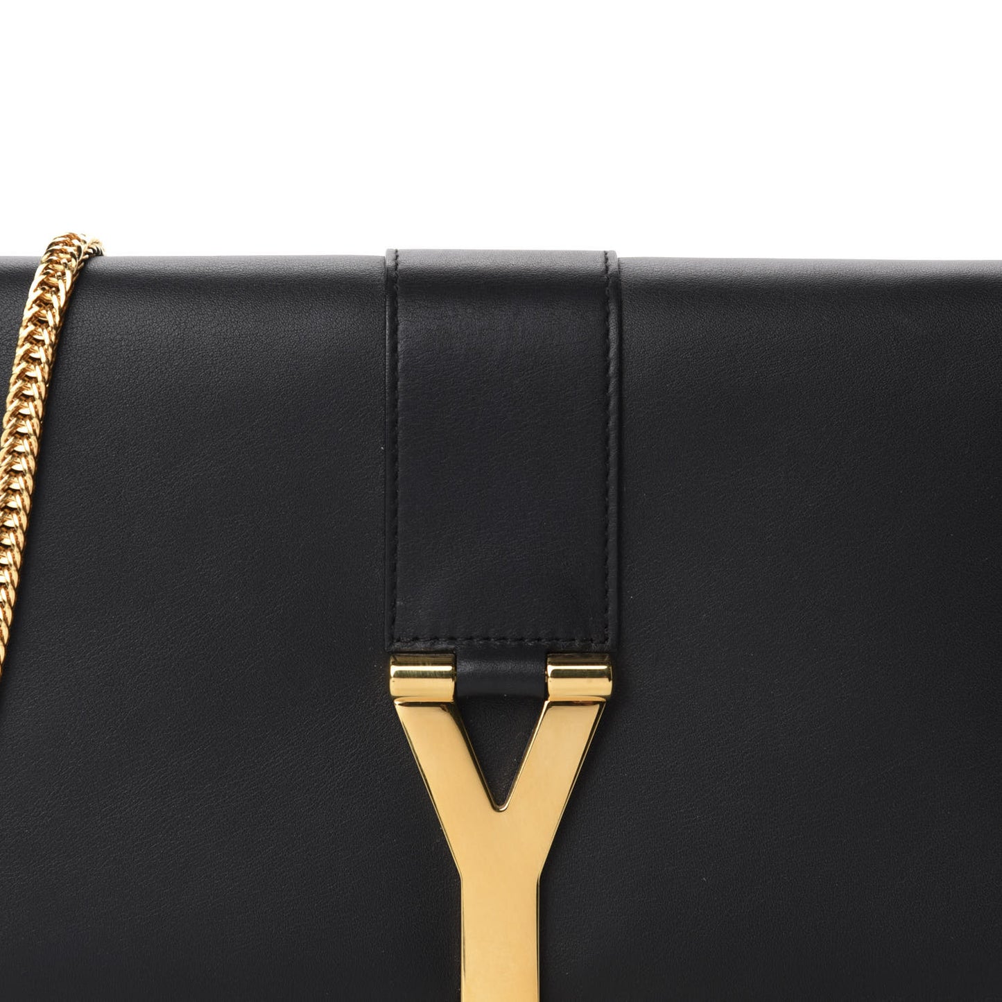 Calfskin Classic Y Ligne Chain Wallet Black