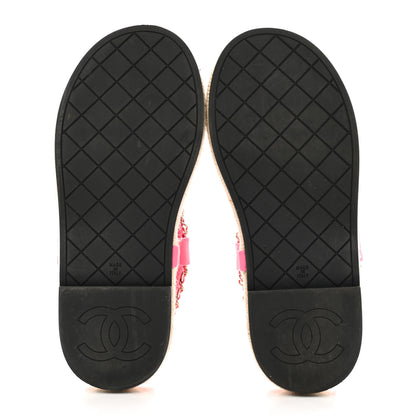 Chanel Lambskin Chain CC Thong Espadrille Sandals 37 Pink 5 of 8