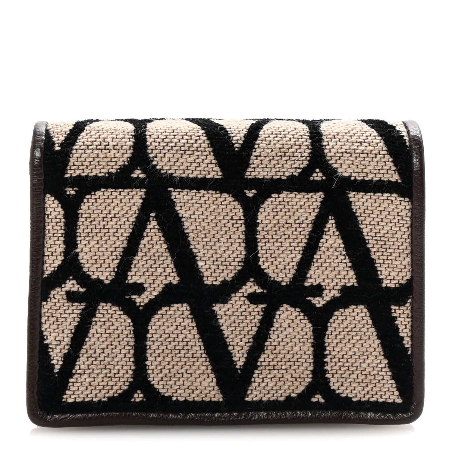 Valentino Garavani Toile Iconographe Small Wallet Naturale Black Fondant 1 of 7