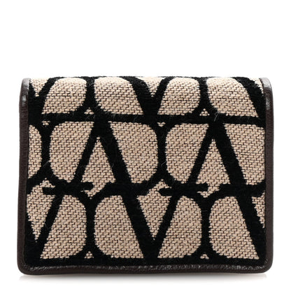 Valentino Garavani Toile Iconographe Small Wallet Naturale Black Fondant 1 of 7