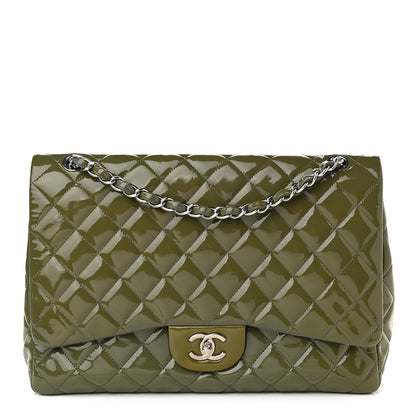 Chanel Patent Quilted Maxi Single Flap Grey 1 of 13