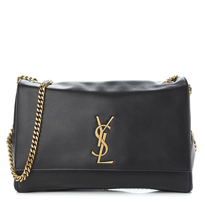Saint Laurent Smooth Calfskin Suede Medium Reversible Monogram Kate Satchel Black 1 of 15