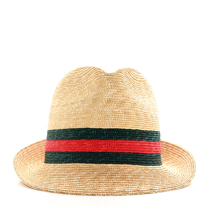 Gucci Abaca Straw Web Fedora Hat M 3 of 9