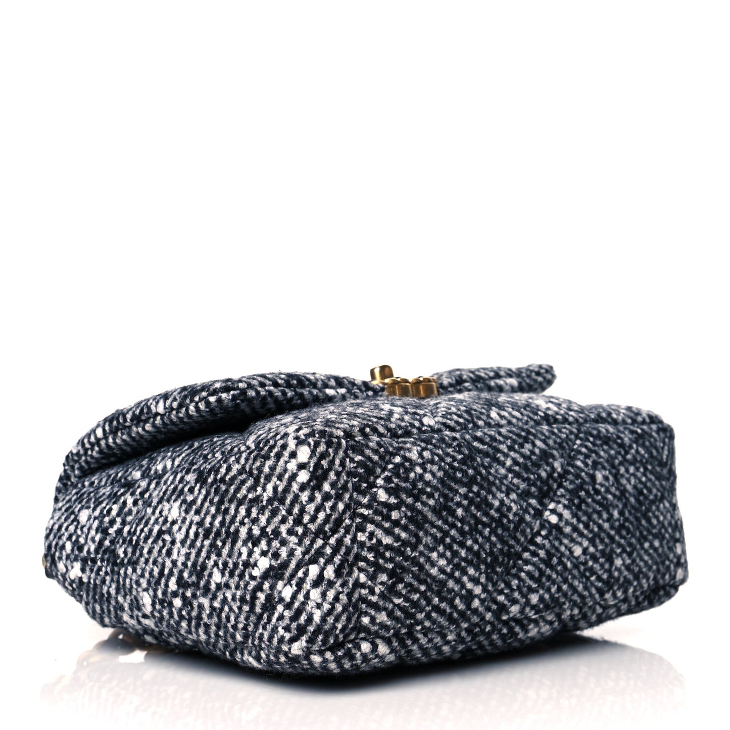 Tweed Quilted Medium Chanel 19 Flap Black White