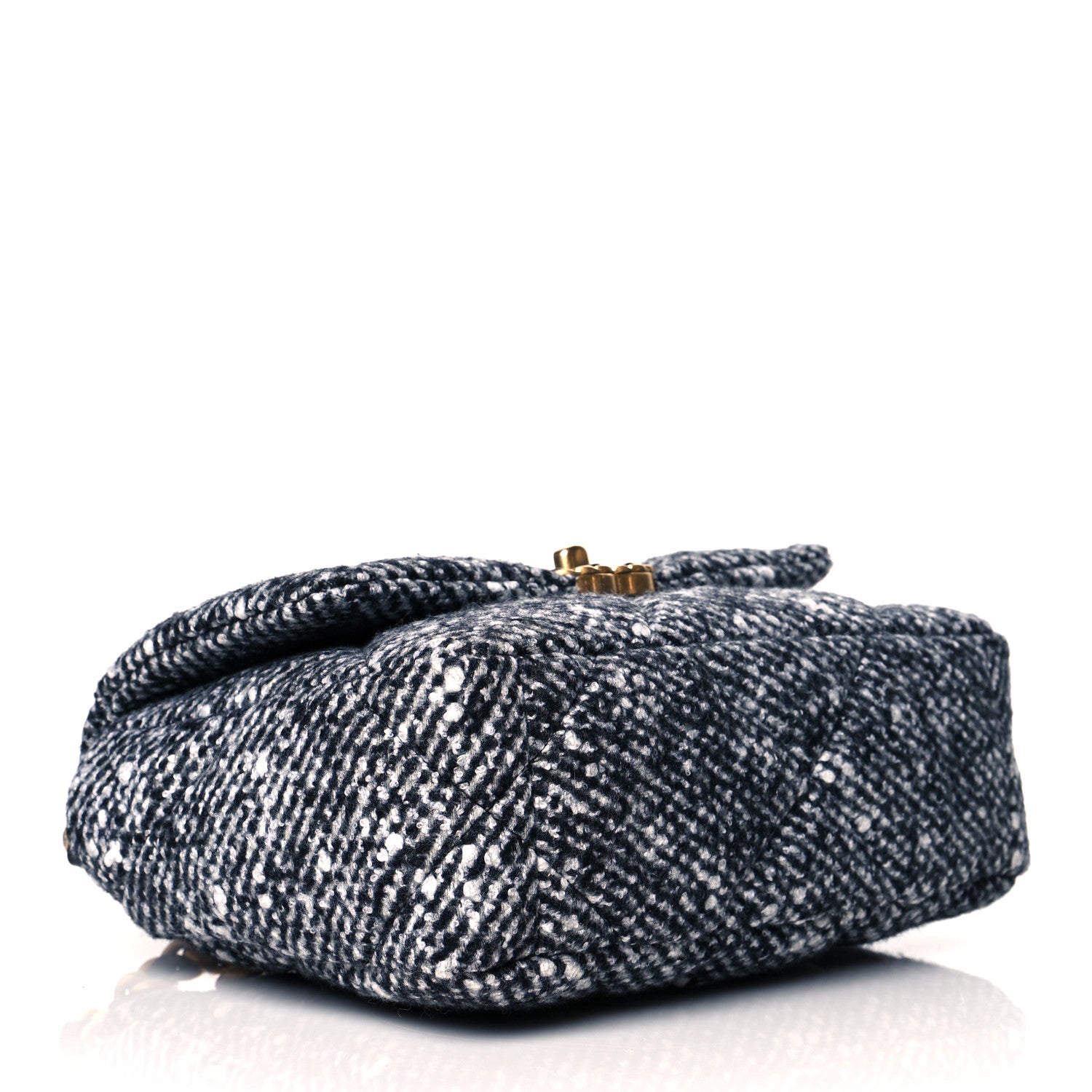 Chanel Tweed Quilted Medium Chanel 19 Flap Black White 4 of 11