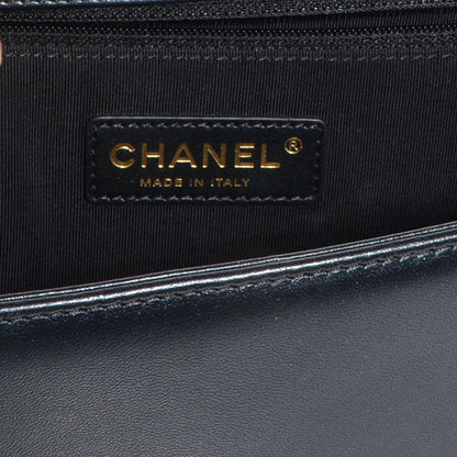 Chanel Metallic Calfskin Quilted Large Boy Flap Black 7 of 10