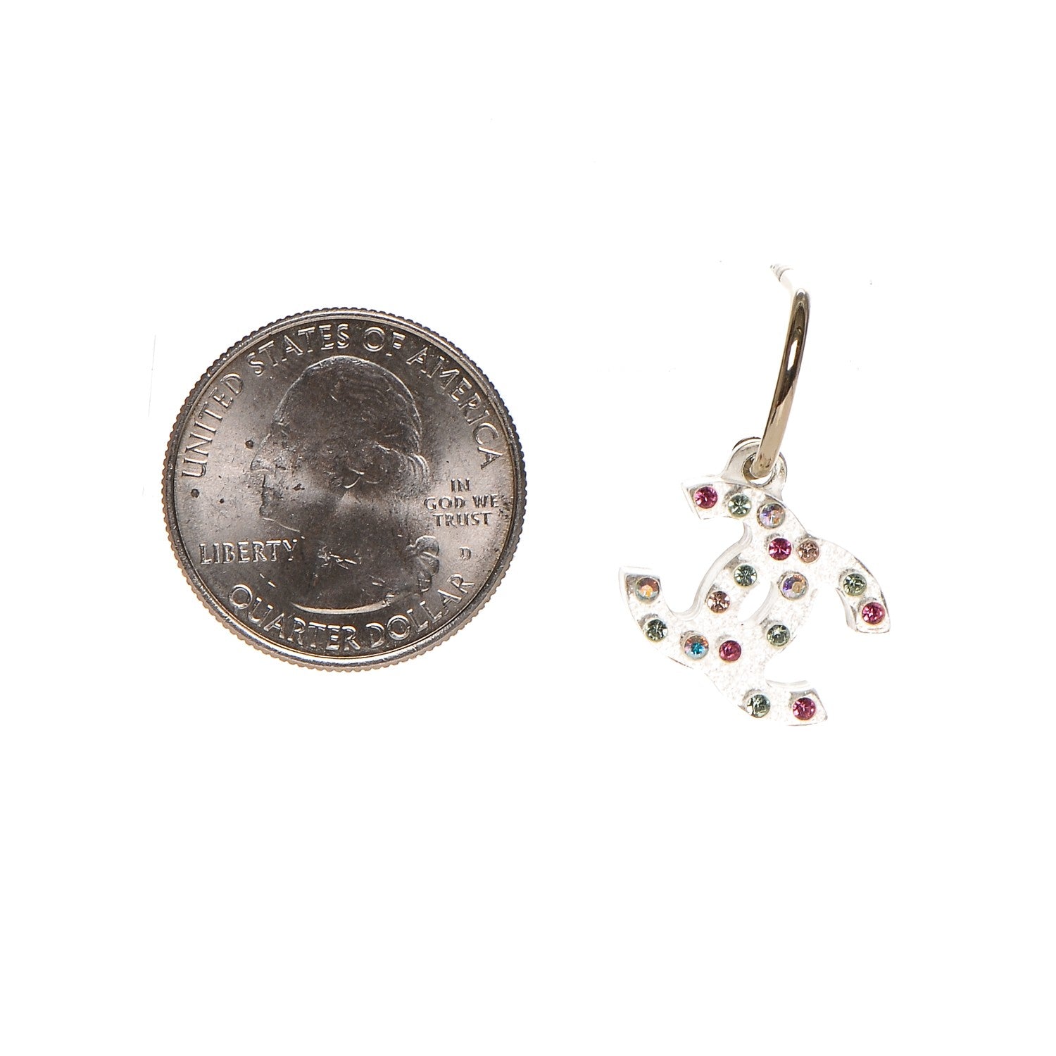 Chanel Resin Crystal CC Earrings Multicolor 3 of 3