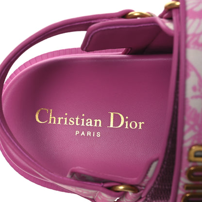 Christian Dior Technical Fabric All Over Butterflies Dioract 10mm Sandals 38 Peacock Pink 9 of 13