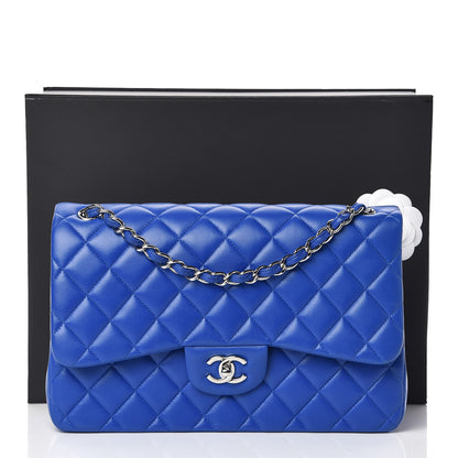 Chanel Lambskin Quilted Jumbo Double Flap Blue 11 of 11