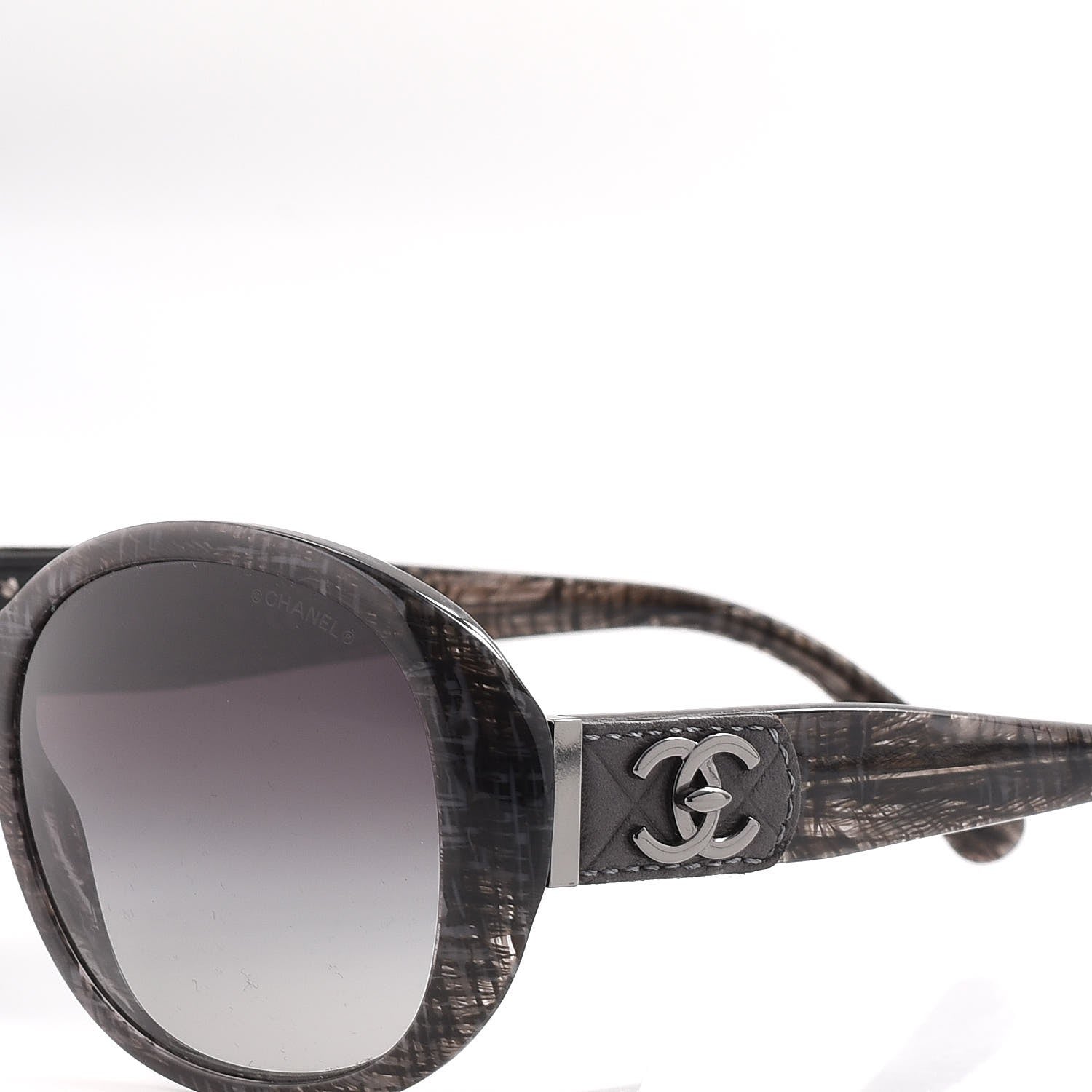 Chanel CC Tweed Turnlock Sunglasses 5235-Q Black 6 of 8