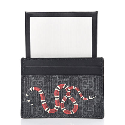 Gucci GG Supreme Monogram Kingsnake Card Holder Black Grey 7 of 7