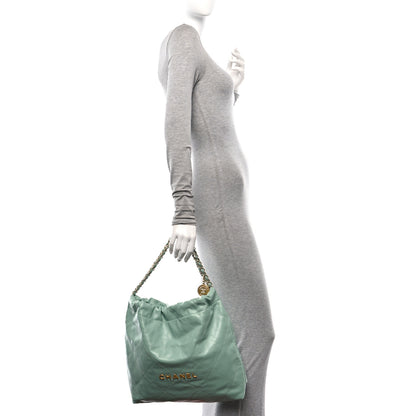 Chanel Shiny Calfskin Quilted Chanel 22 Light Green 2 of 11