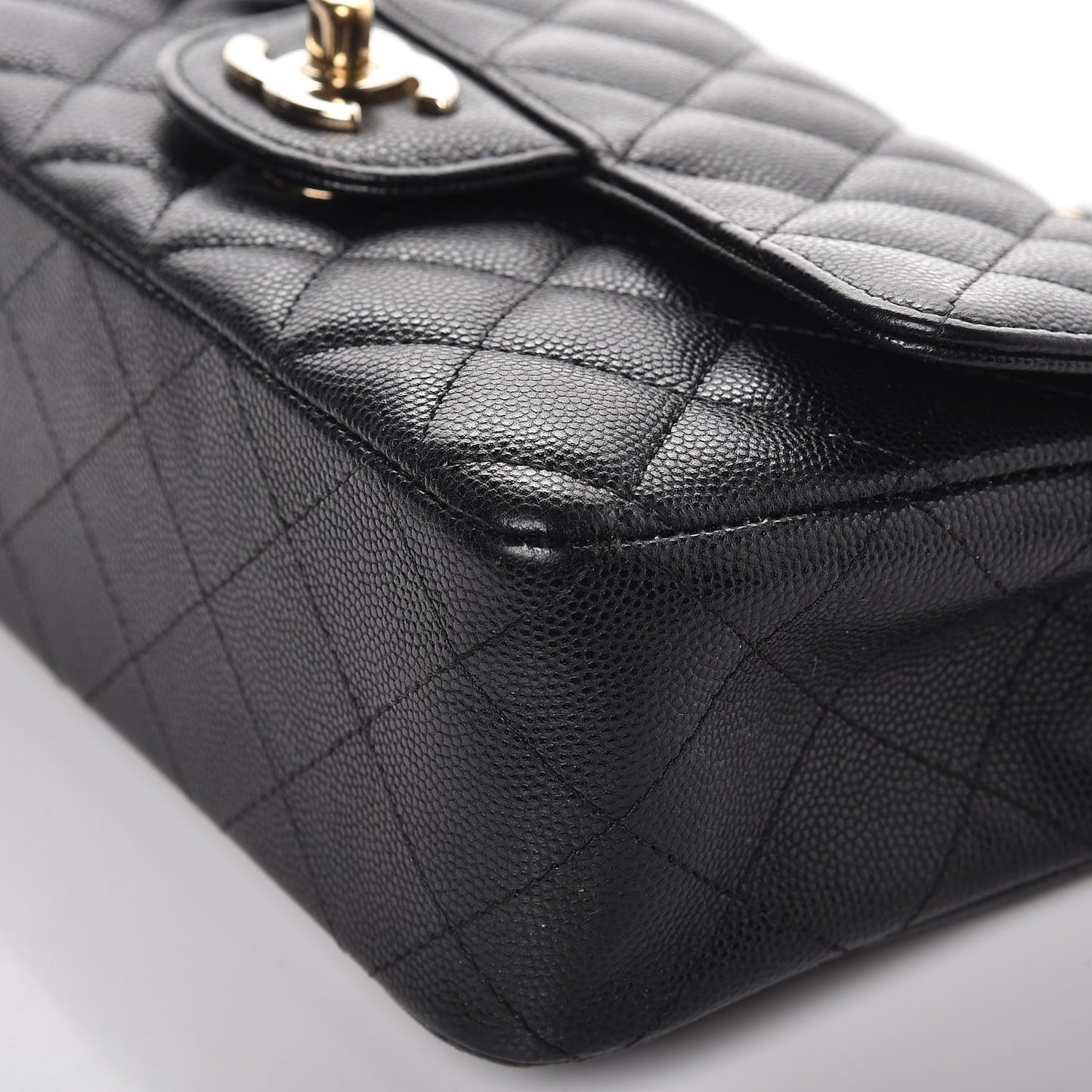 Caviar Quilted Mini Rectangular Flap Black