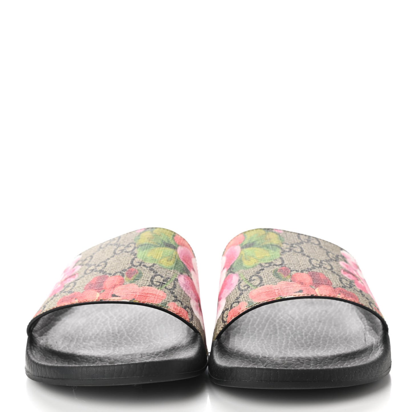 GG Supreme Monogram Blooms Slide Sandals 39 Beige Multicolor