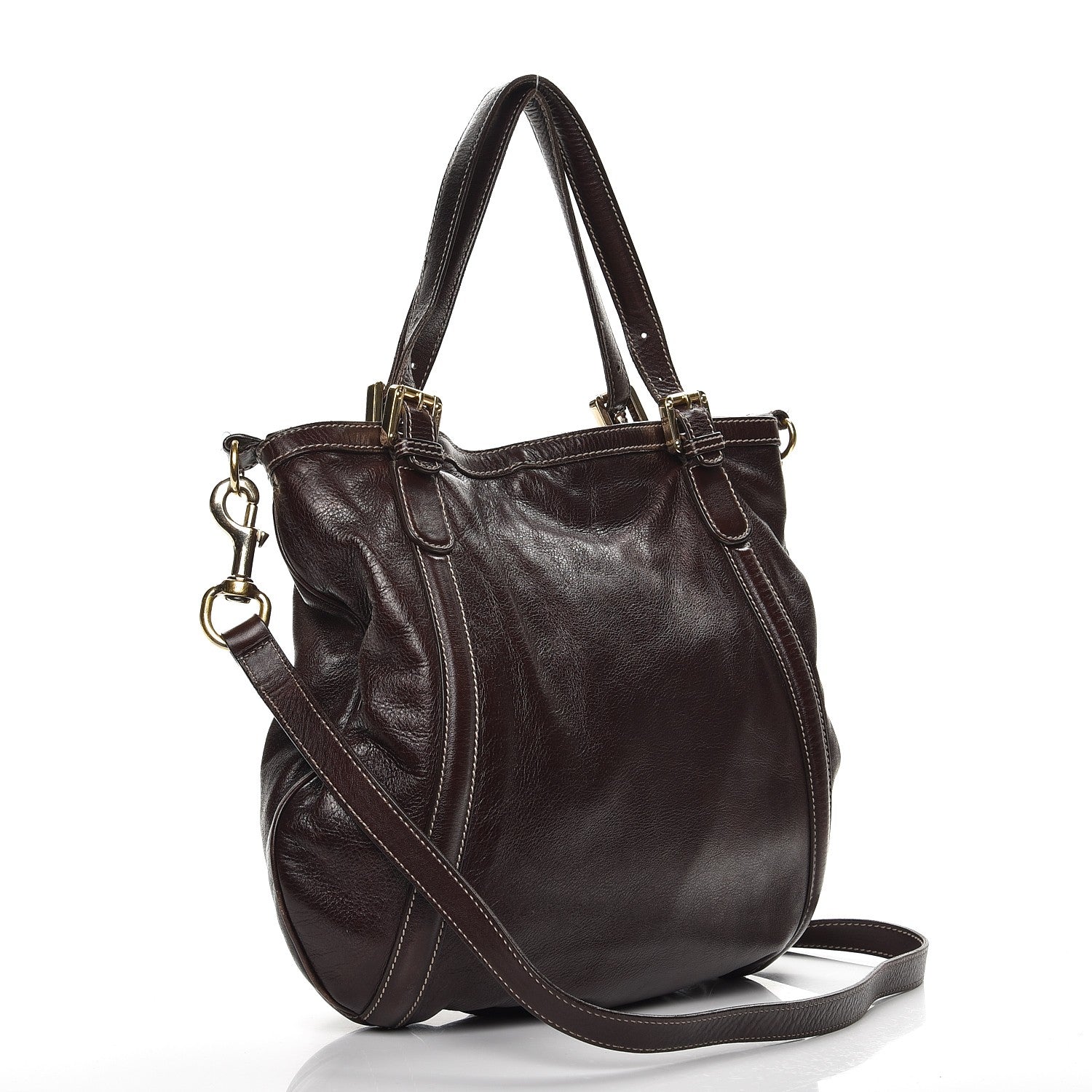 Gucci Calfskin Medium Britt Bag Dark Brown 4 of 14