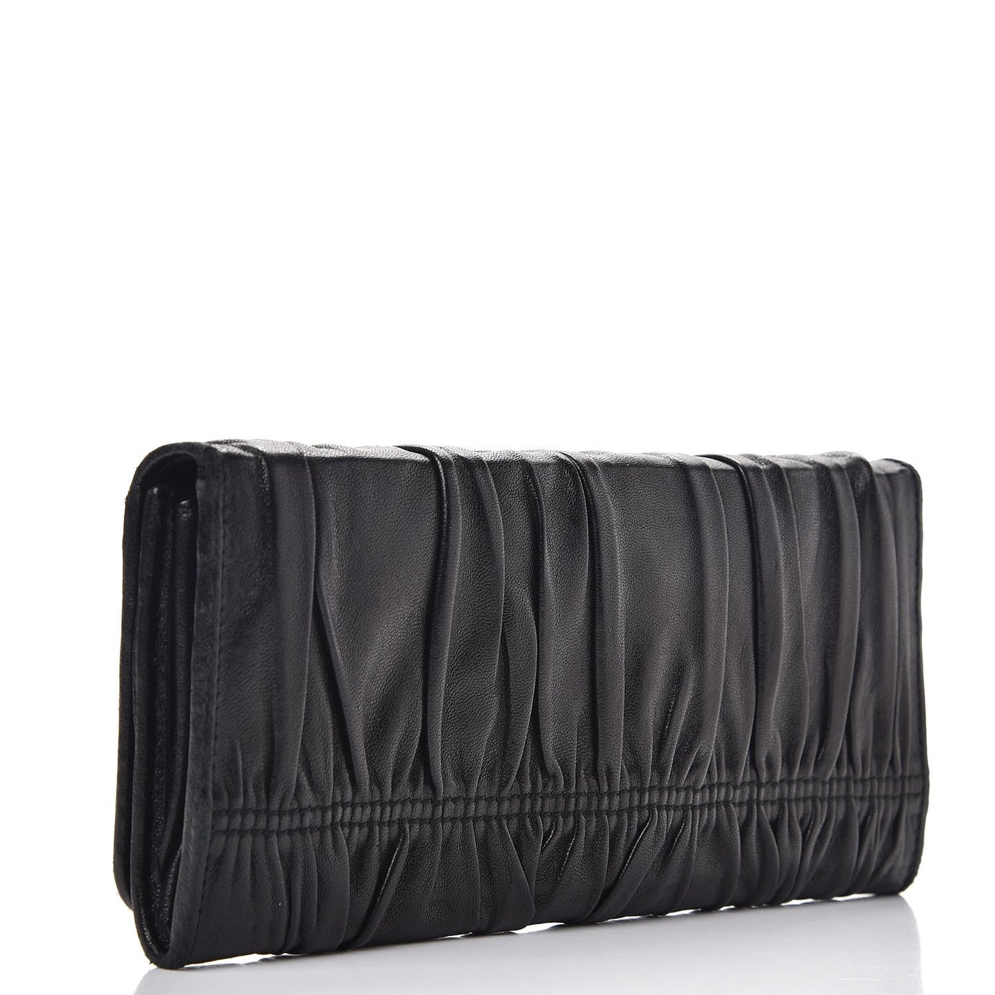Nappa Gaufre Continental Wallet Nero Black