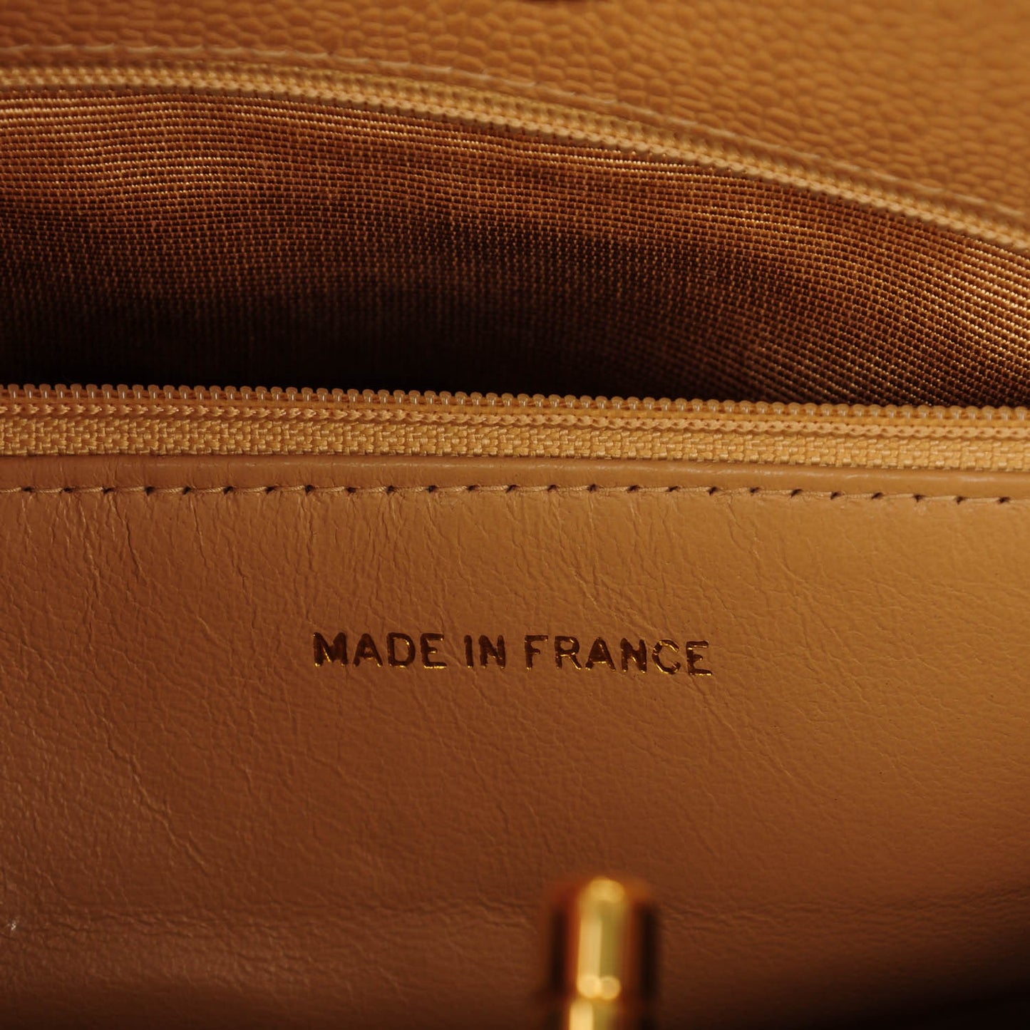 Caviar Quilted Tote Beige
