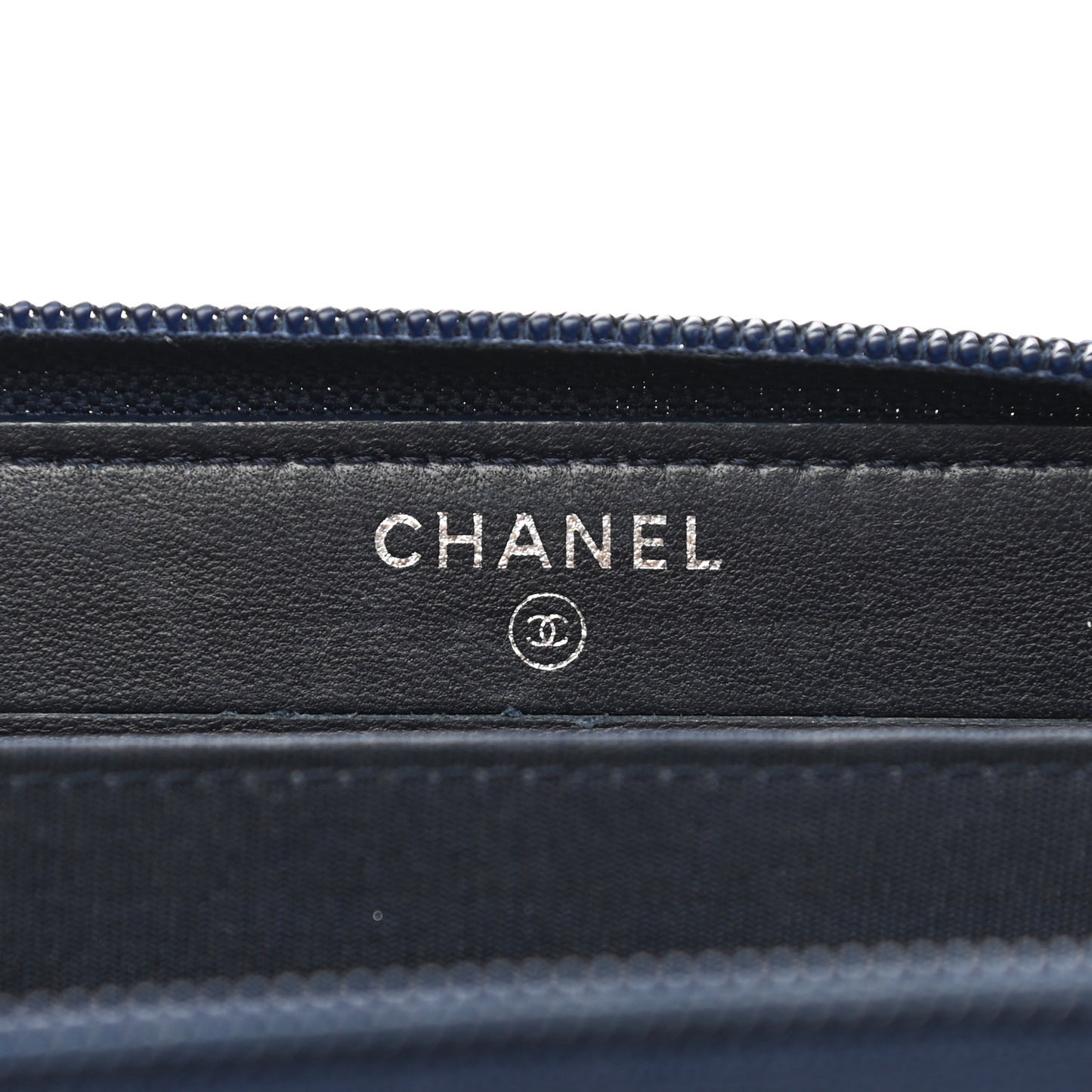 Lambskin Quilted Small Boy Zip Around Wallet Navy