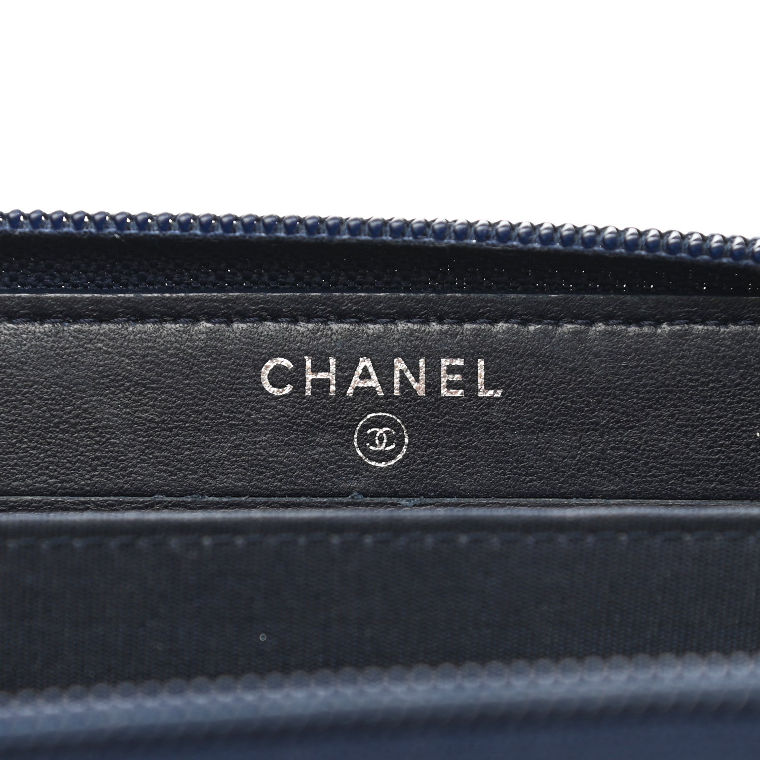 Chanel Lambskin Quilted Small Boy Zip Around Wallet Navy 6 of 8