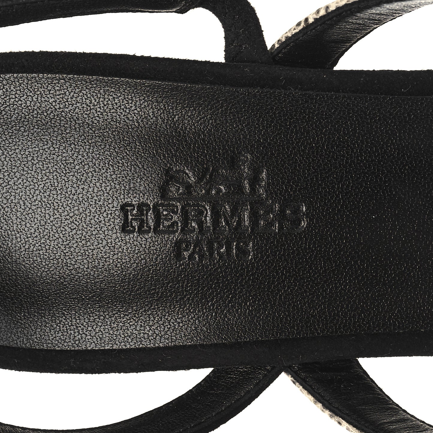Suede Goatskin Lizard Glamour 95 Sandals 38.5 Black Ombre