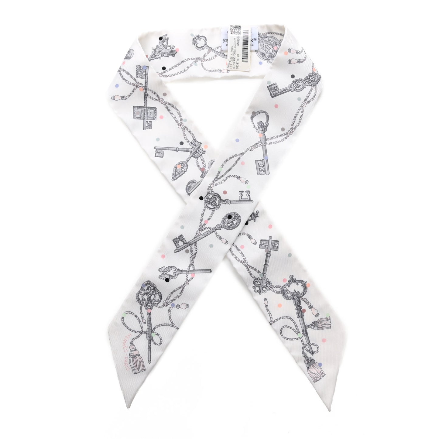 Silk Les Cles A Pois Twilly White Gris Acier