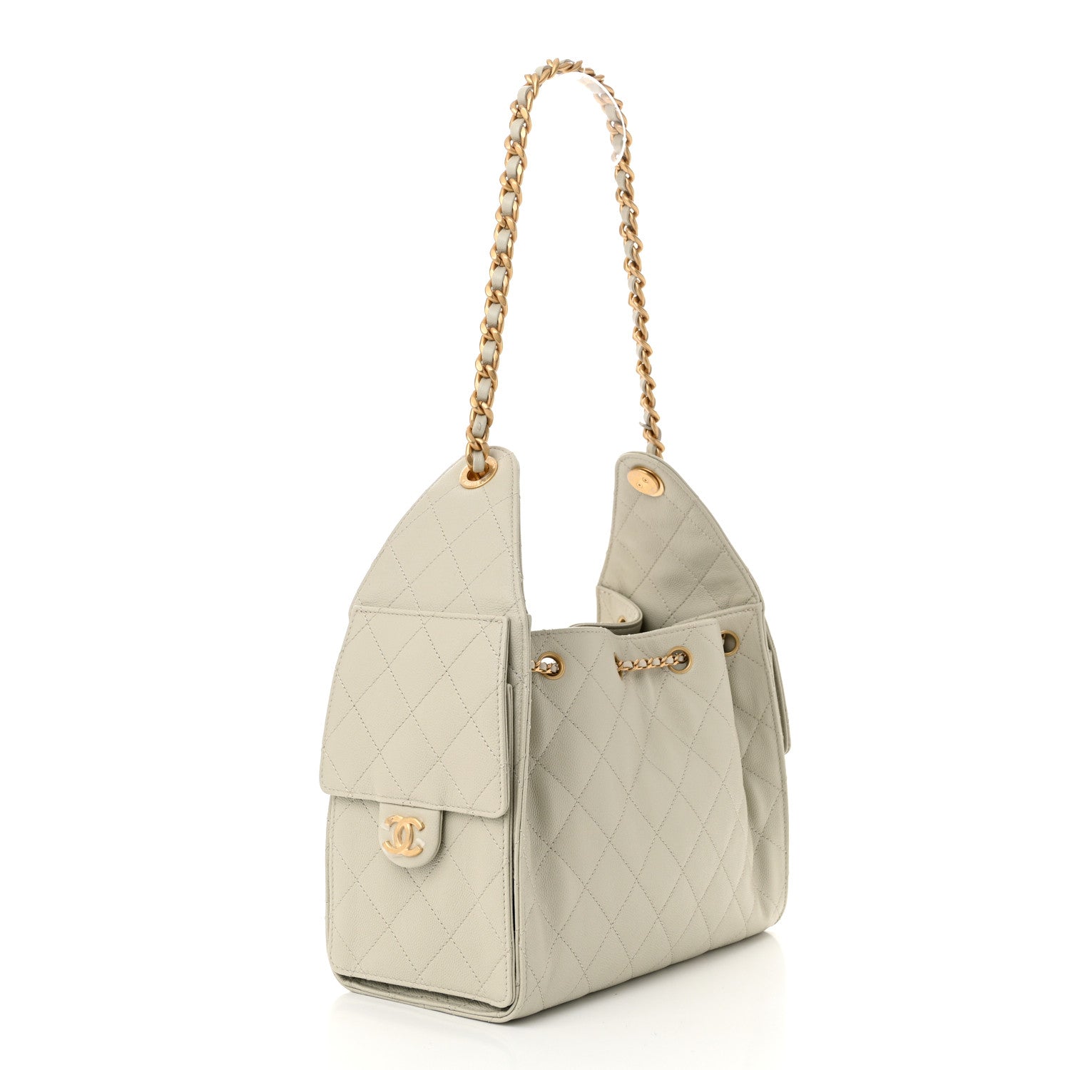Chanel Caviar Quilted Small Chanel 25 Handbag Light Grey 3 of 10