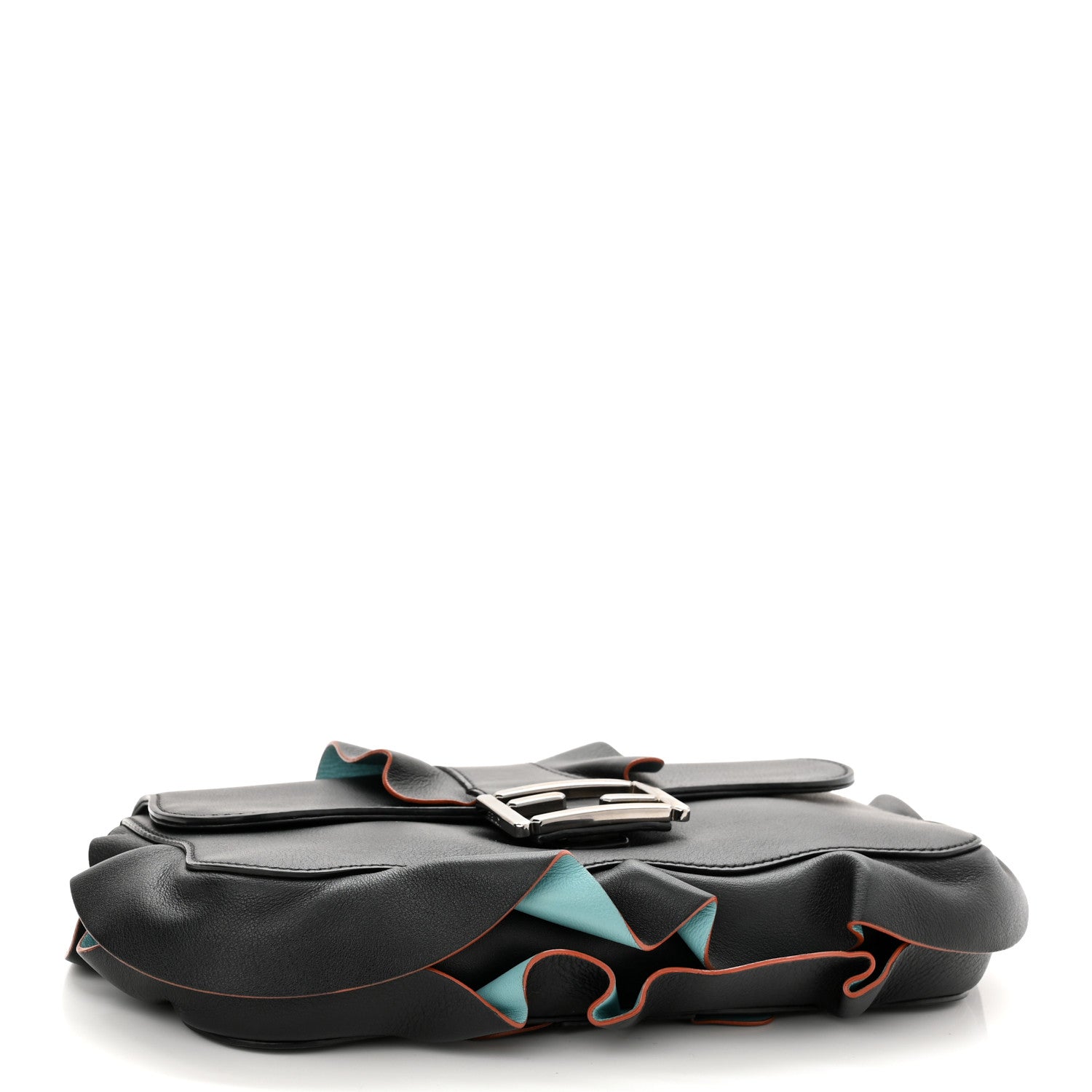 Fendi Calfskin Waves Baguette Black Turchese 4 of 11