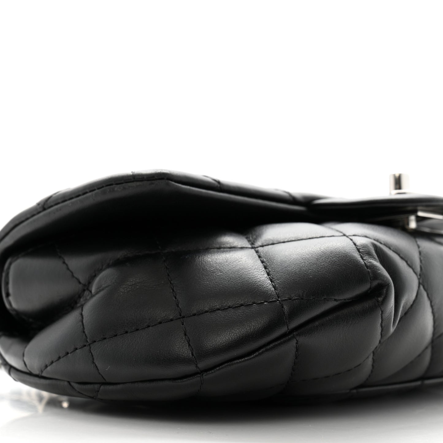 Calfskin Quilted CC Uniform Flap Belt Bag Black