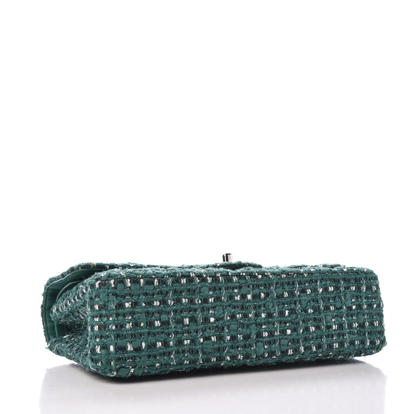 Tweed Quilted Medium Double Flap Green