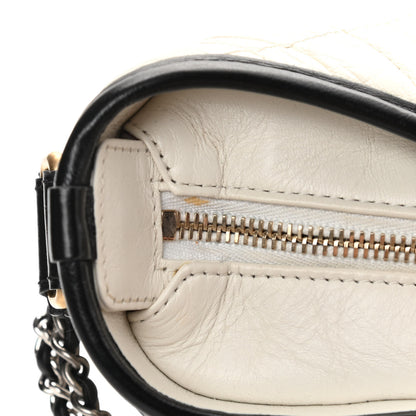 Chanel Aged Calfskin Quilted Medium Gabrielle Hobo Black White 13 of 13