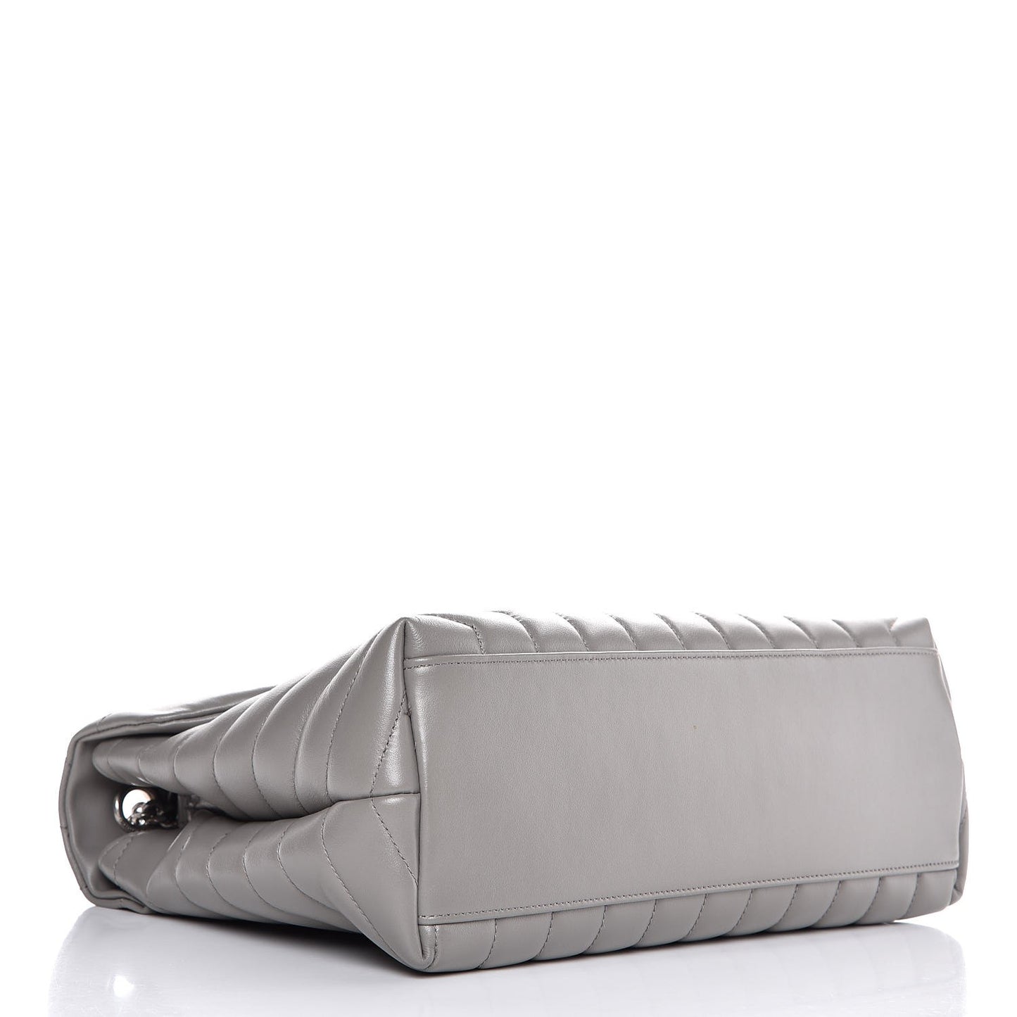 Calfskin Y Quilted Monogram Medium Loulou Chain Satchel Light Gray