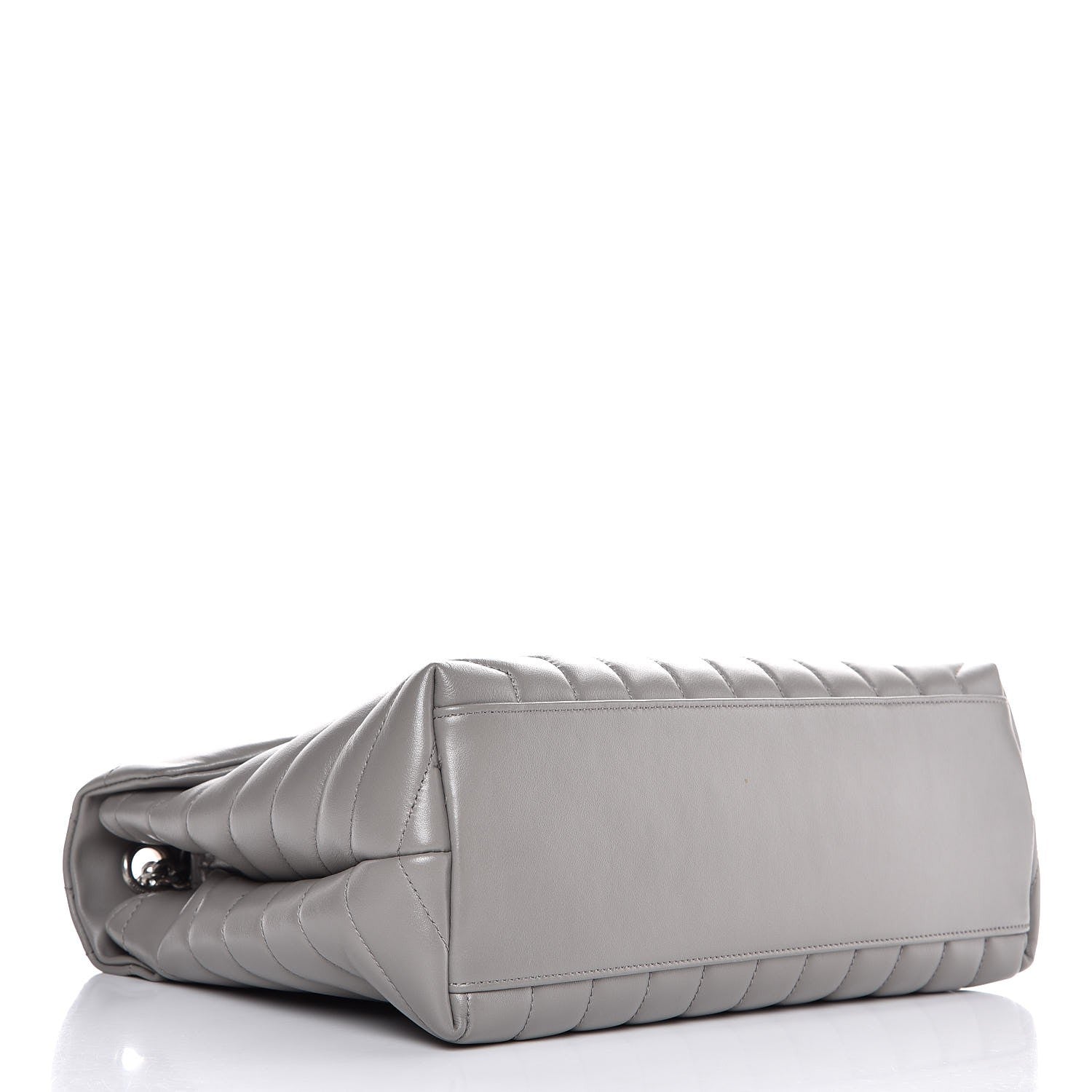 Saint Laurent Calfskin Y Quilted Monogram Medium Loulou Chain Satchel Light Gray 4 of 8